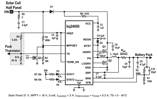 TI bq24650 typical application example TI bq24650 typical application example